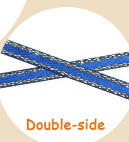 1/8" royal blue ribbion with gold trim