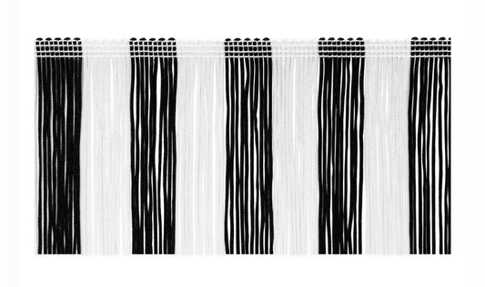 2" Multi Color Chainette blk/wht fringe trim