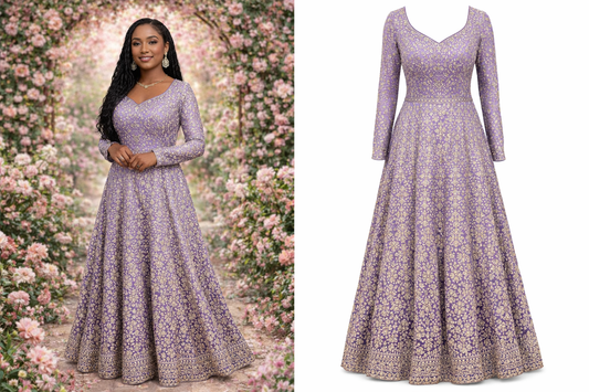 Lavender beaded dress