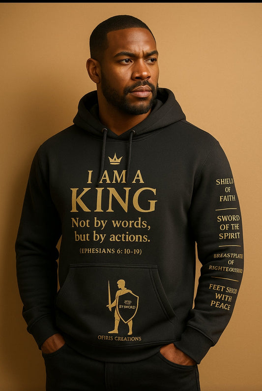 "I AM a king not by word but by action!" Hoodie