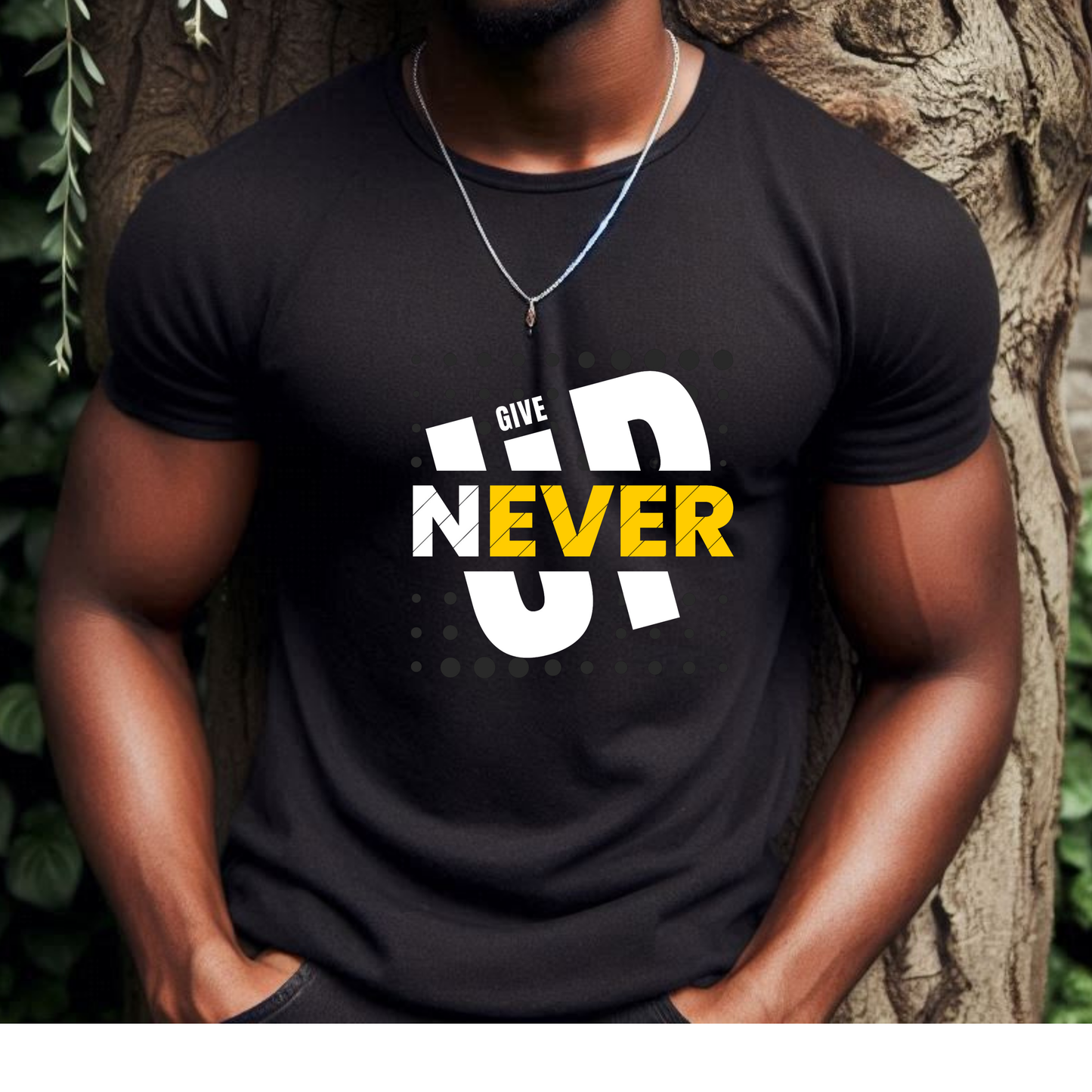 Never Give Up Graphic t-shirt men