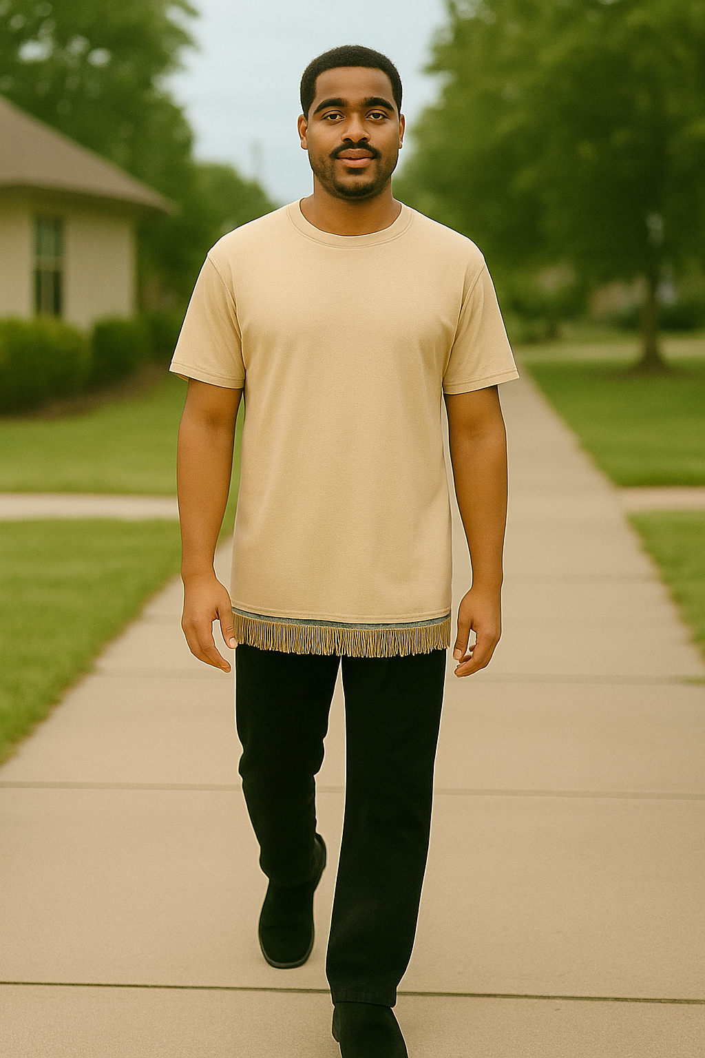 Mens single fringed  t-shirt collection