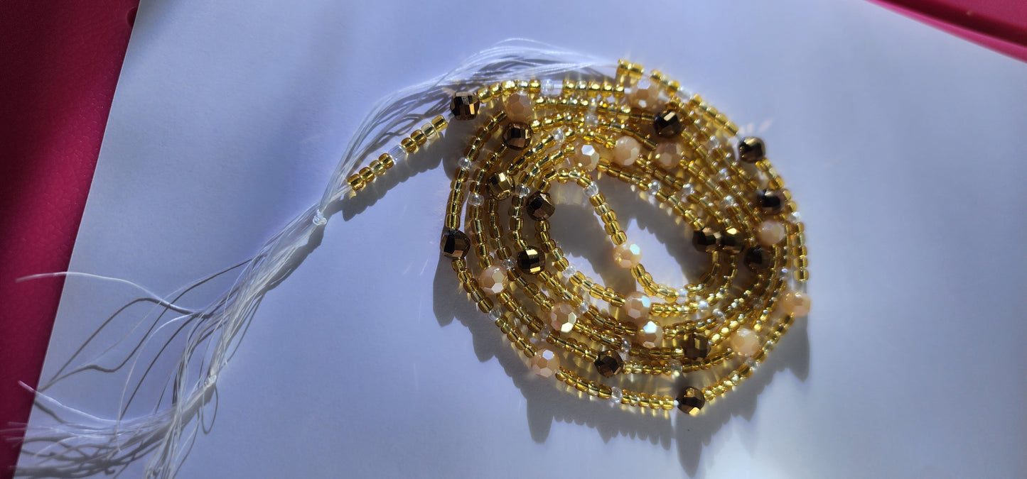 Golden Brown Crystal Waistbeads