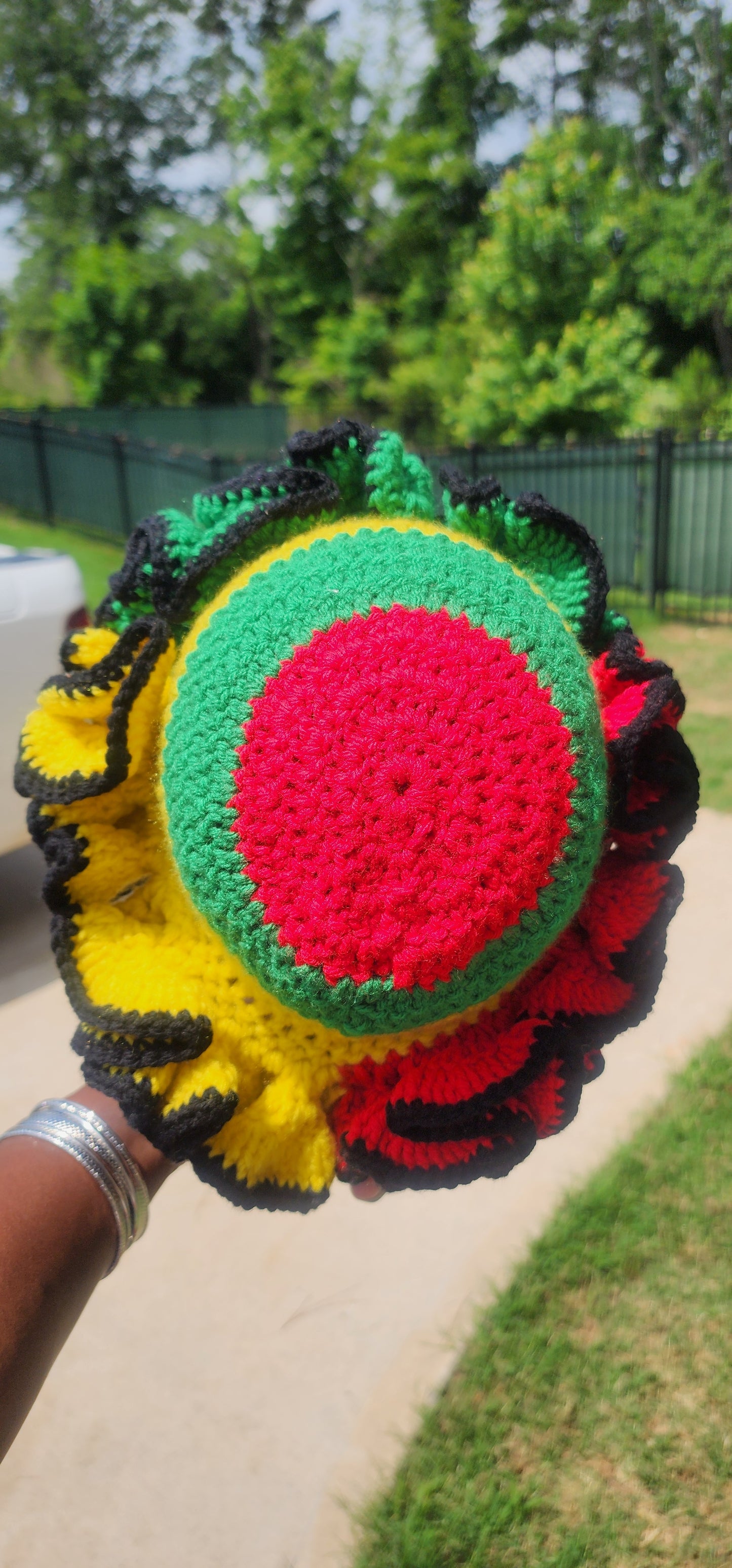 Rasta Ruffle Hat