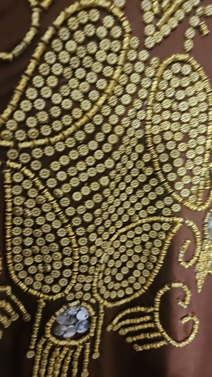 Brown beaded dress