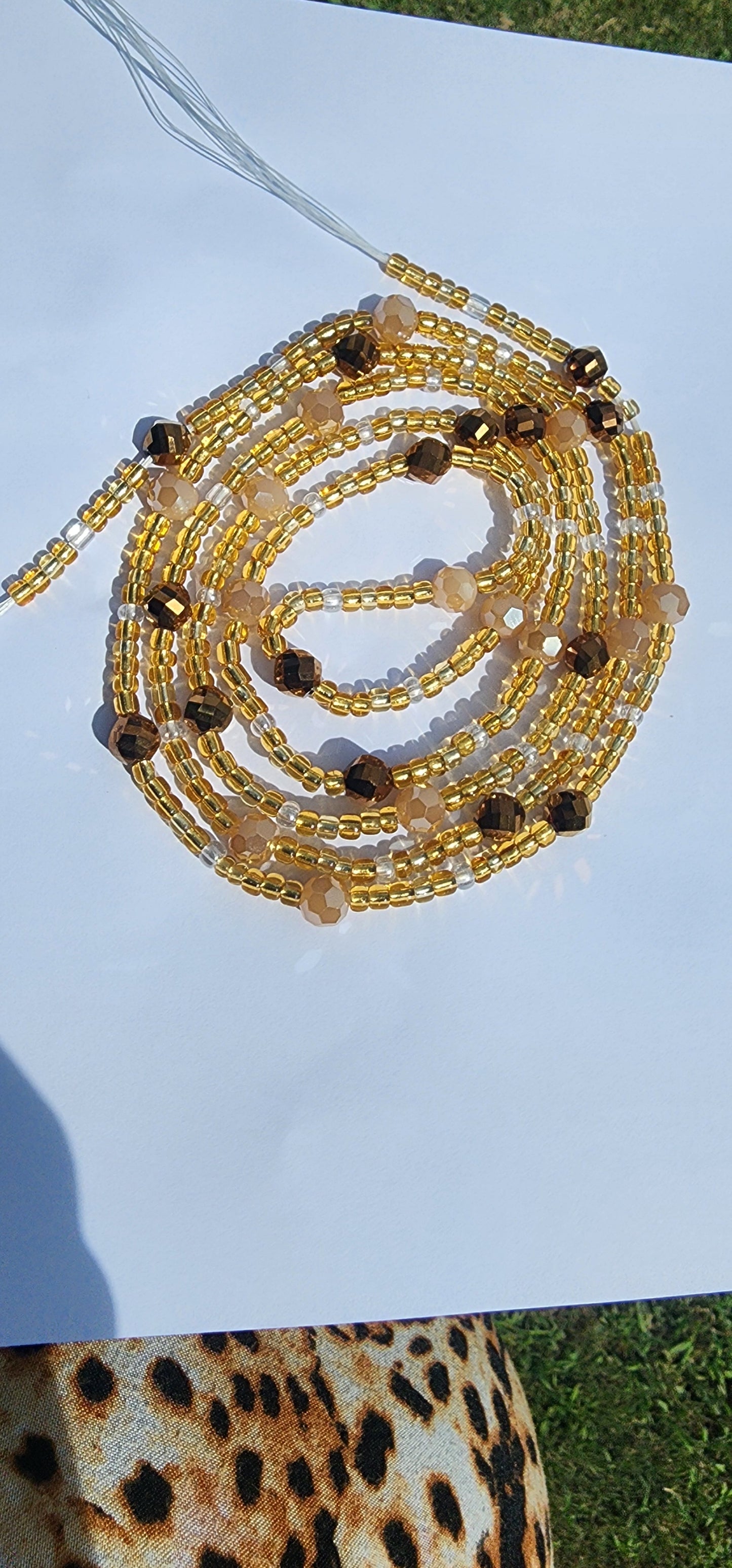 Golden Brown Crystal Waistbeads