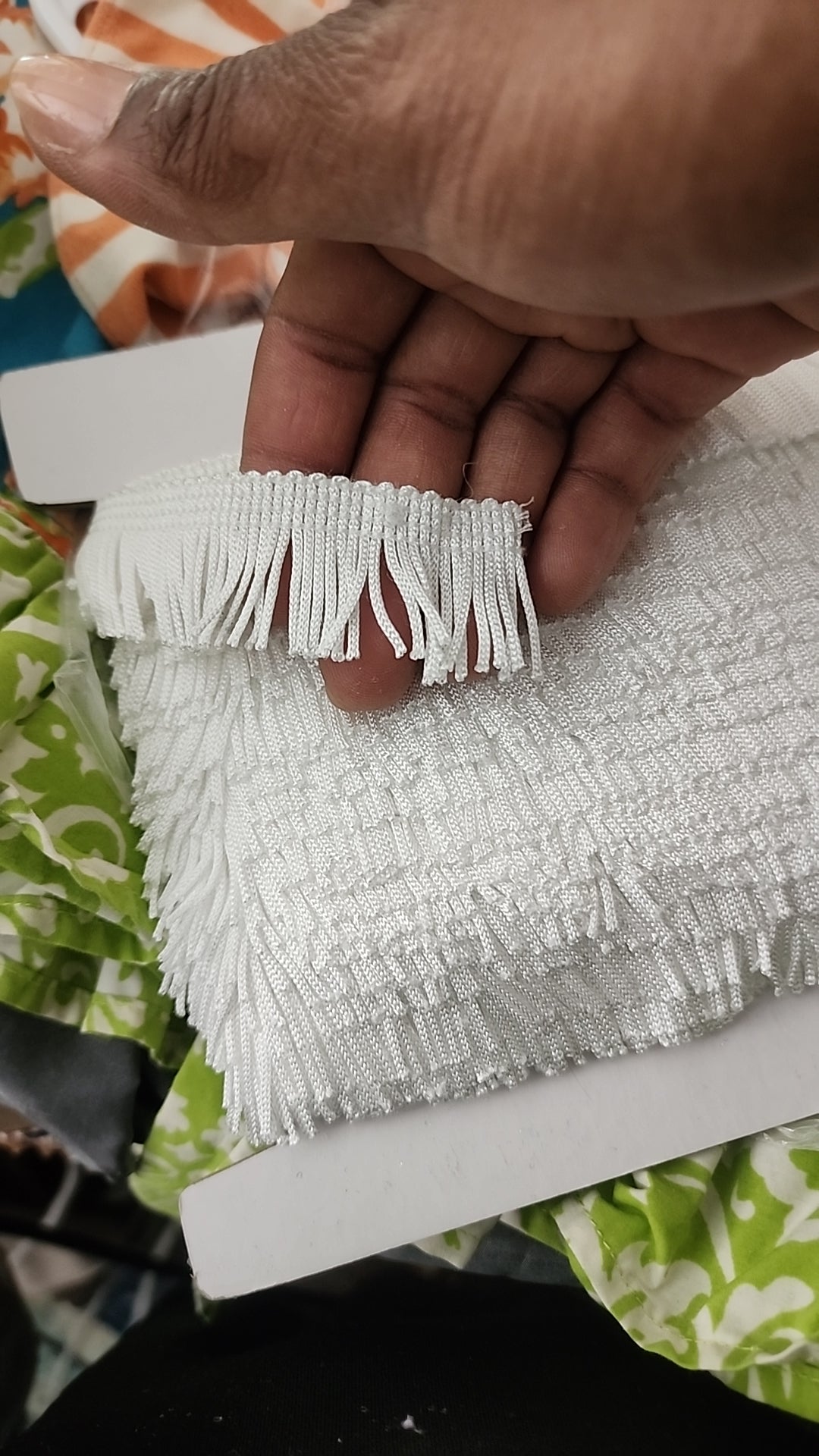 1" Chainette fringe trim in white