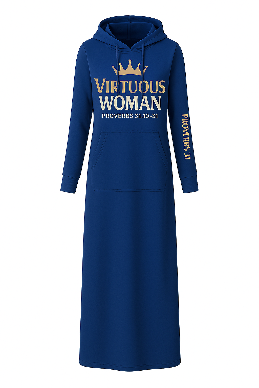 Virtuous Woman Hoodie Dress – Proverbs 31:10-31 | Modest Christian Apparel (Royal Purple)