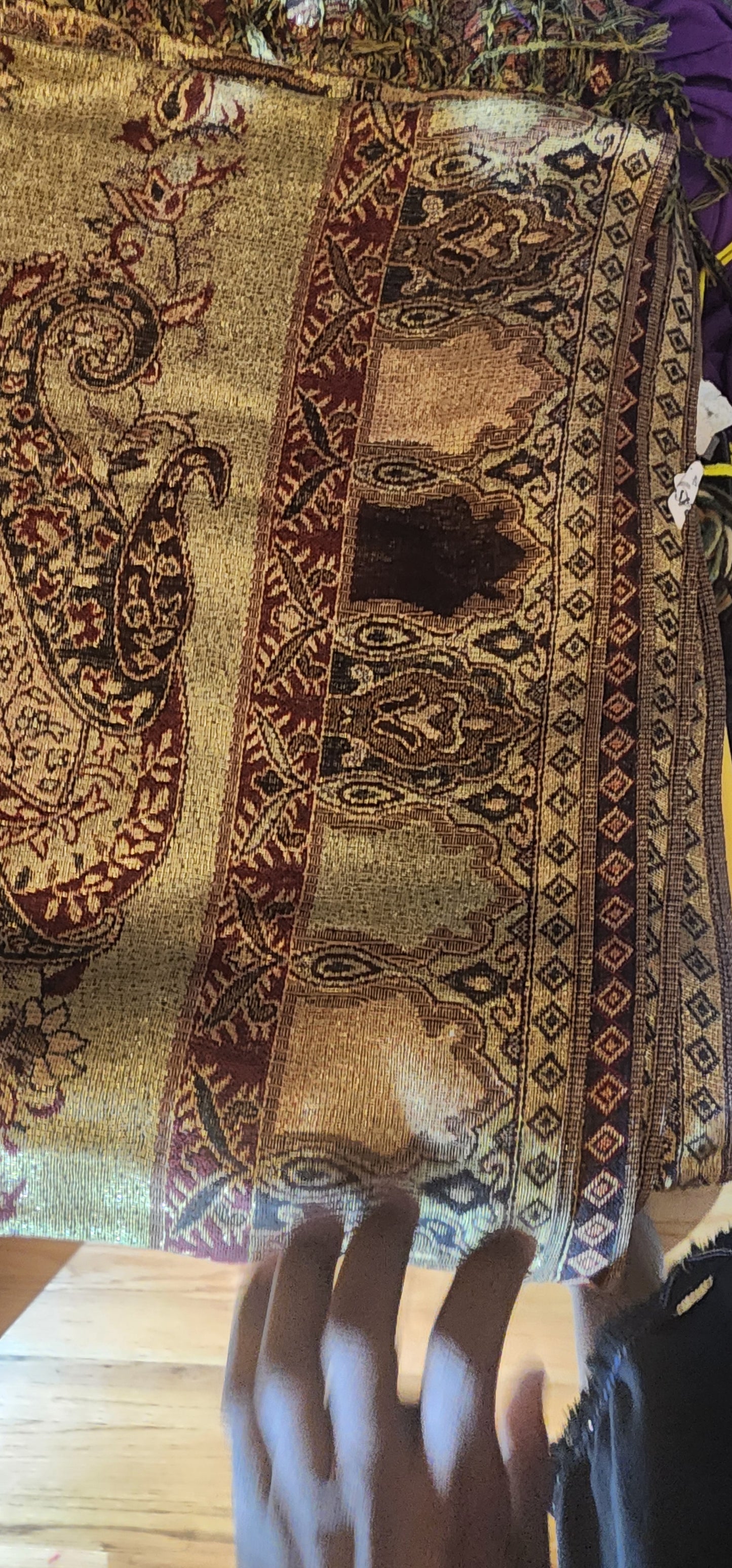 Metallic double sided shawls