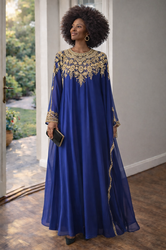 Blue beaded dress