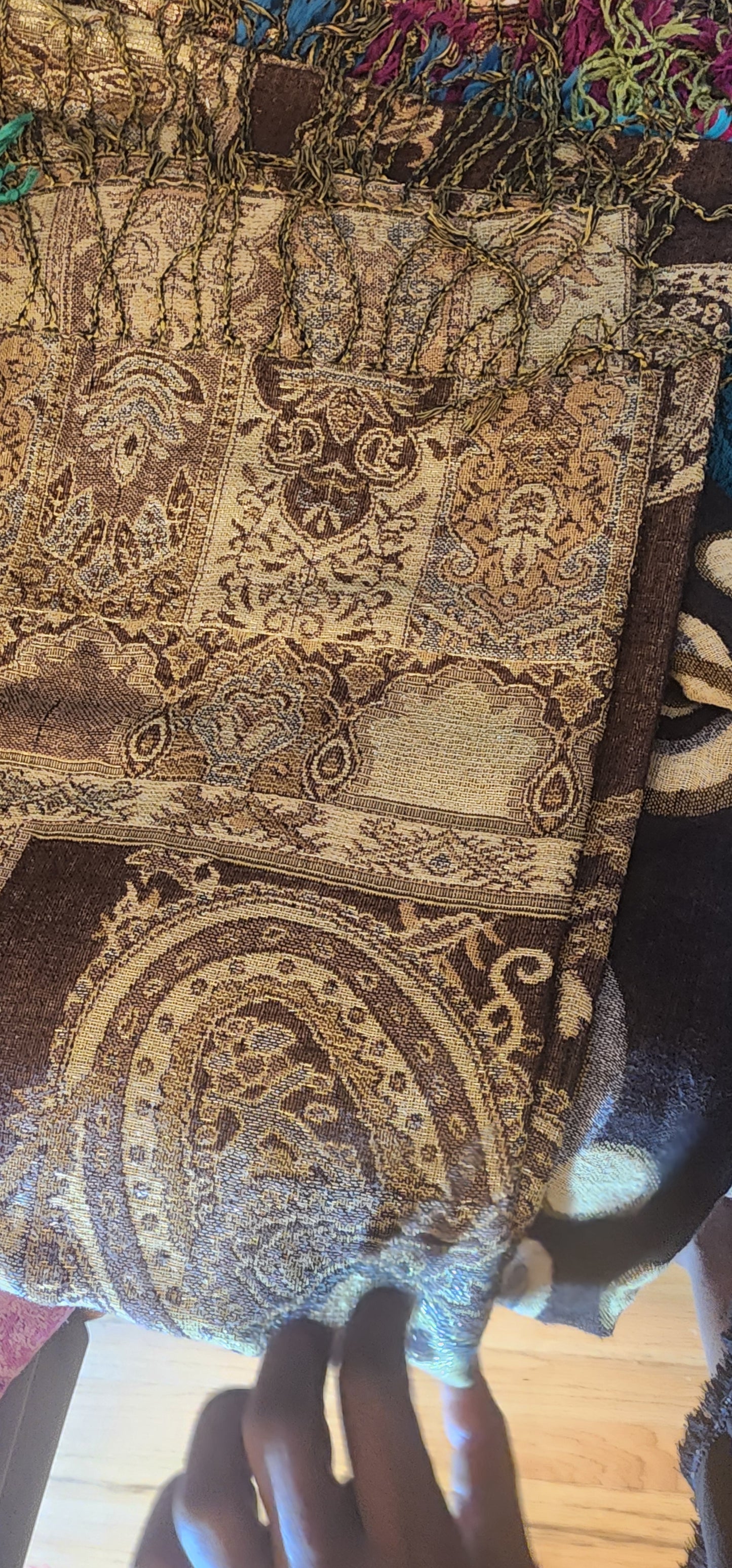 Metallic double sided shawls