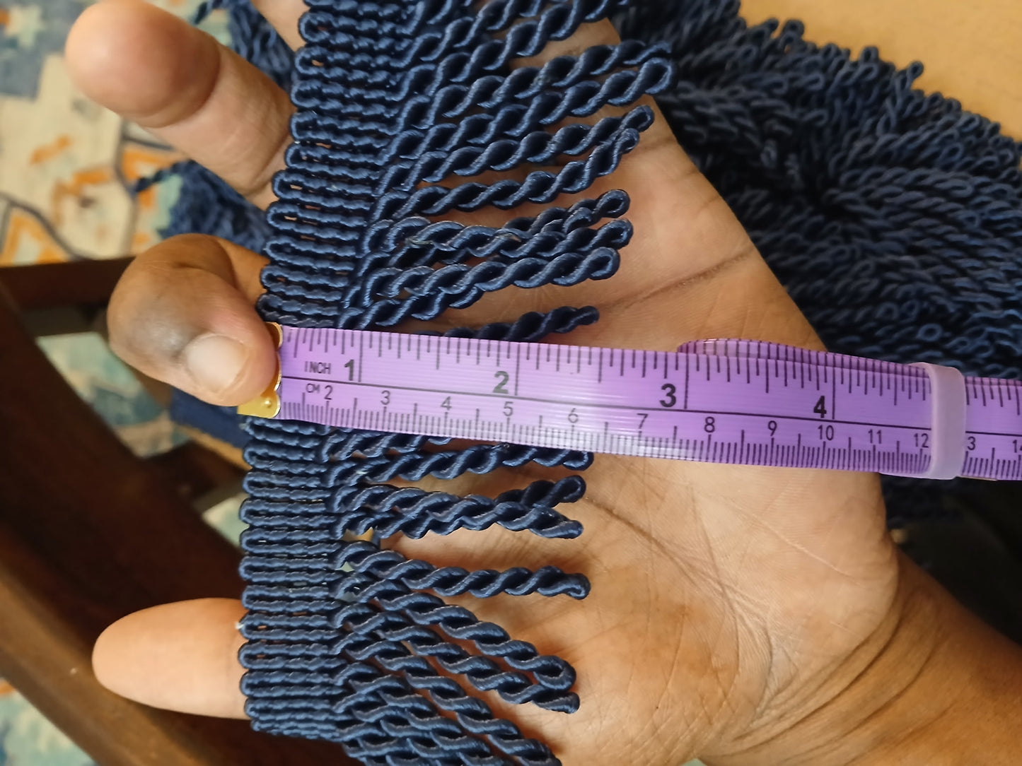 Bullion fringe Navy by the yard