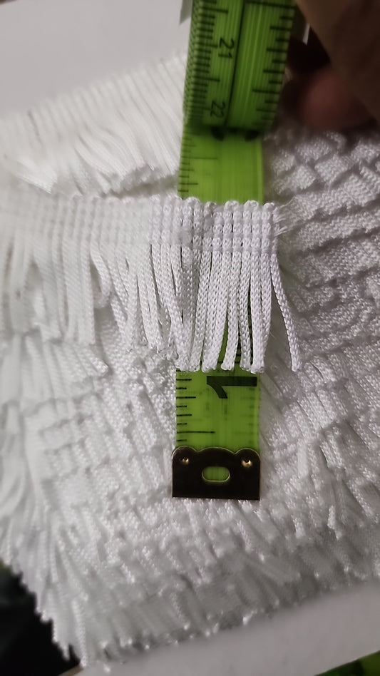 1" Chainette fringe trim in white