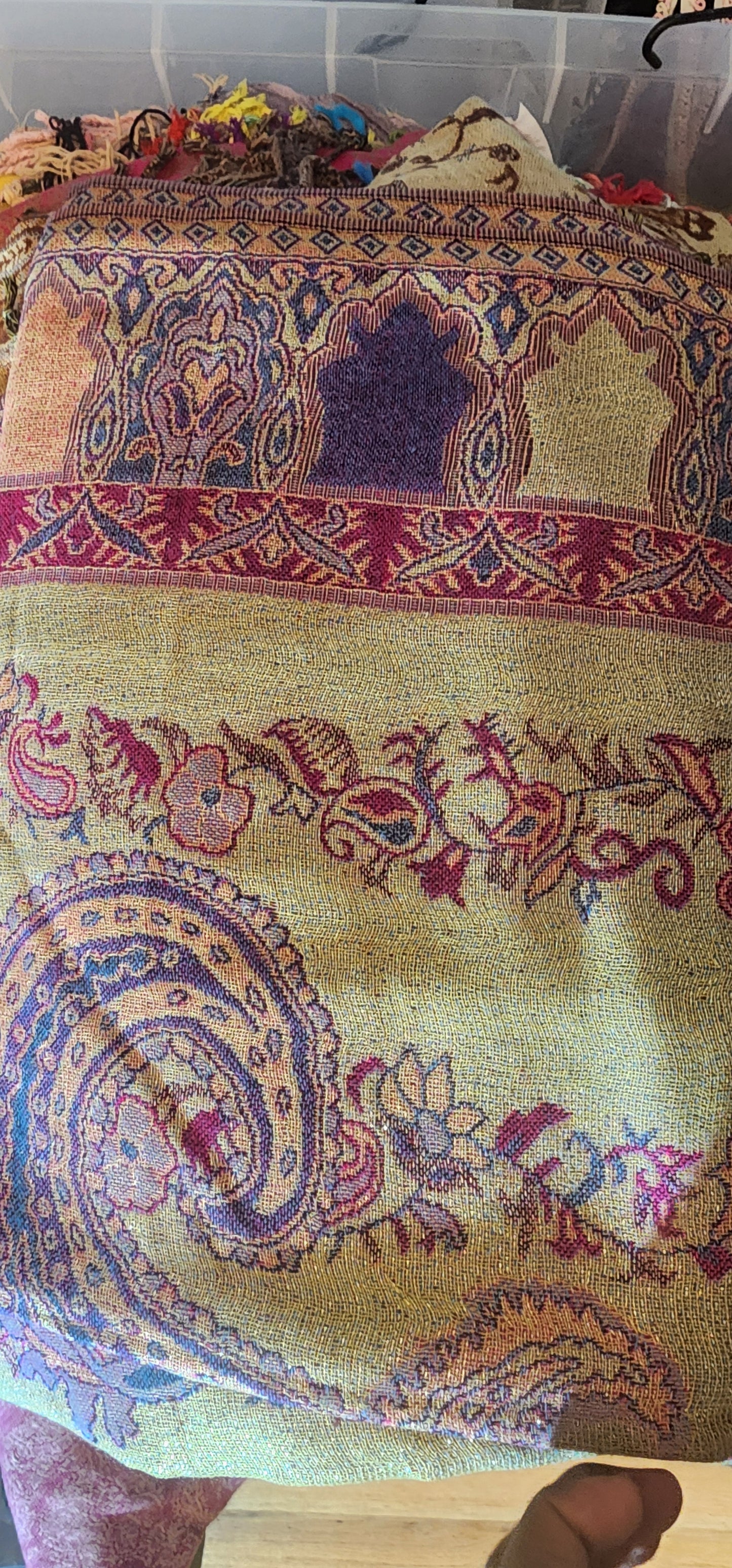 Metallic double sided shawls