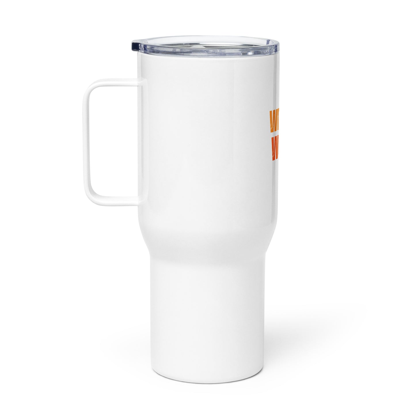 Travel mug with a handle