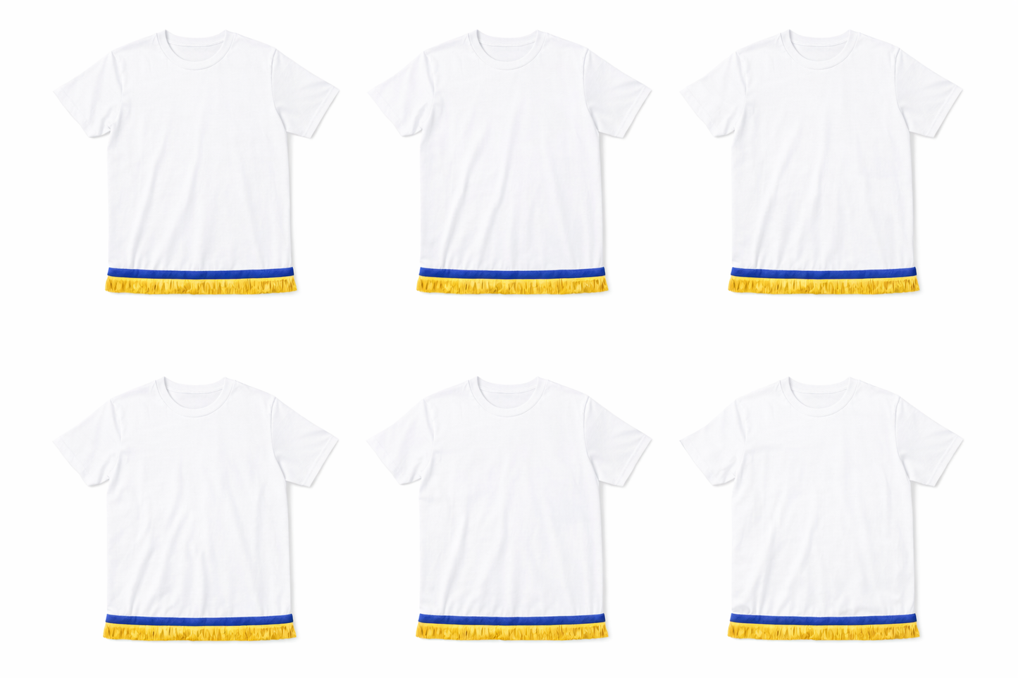 Men’s Fringe T-Shirt Bundle (6 Pack) – Cotton Shirts with Ribbon of Blue | Biblical Hebrew Clothing